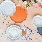 Orange Decagon Dinner Plates