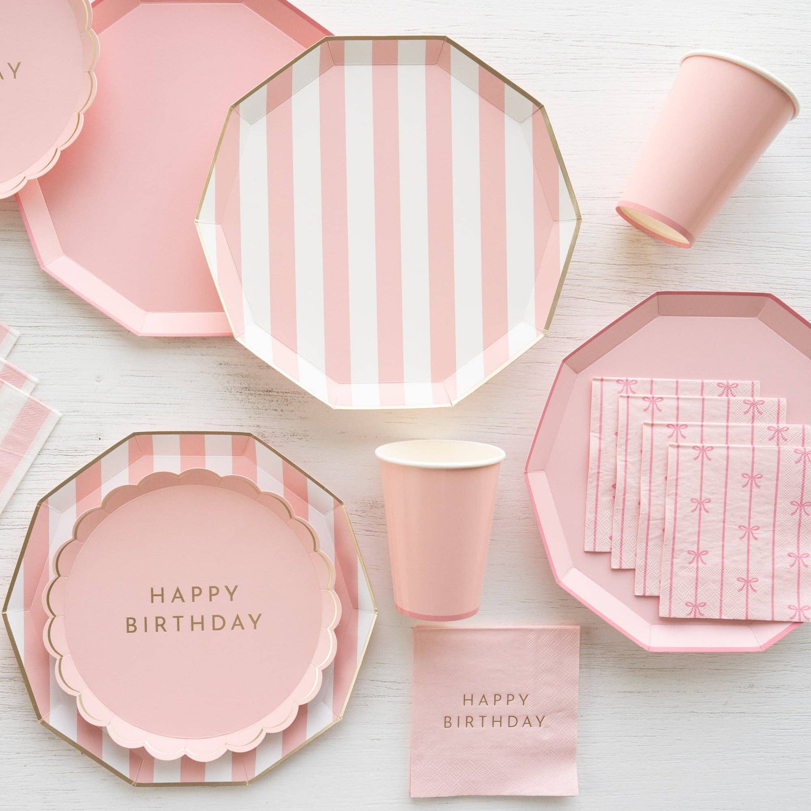 Pink Decagon Dinner Plates