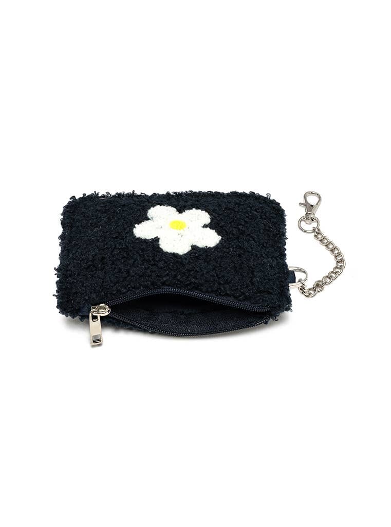 Keychain Pouch - White & Yellow Daisy