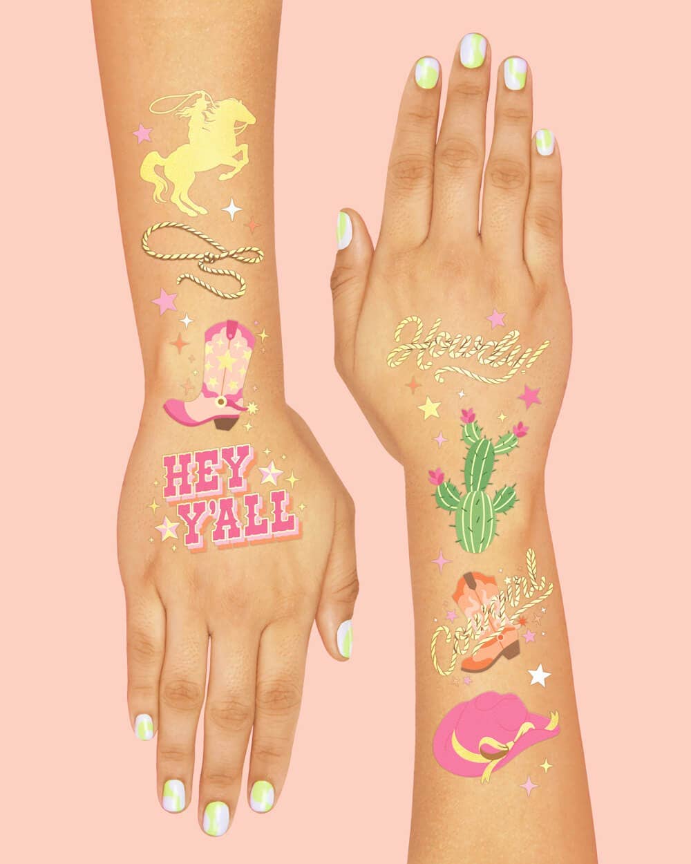 Cowgirl Temporary Tattoos