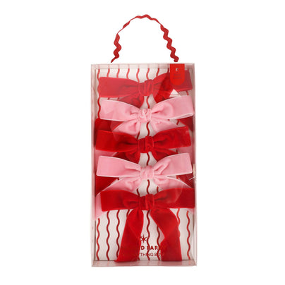 Red & Pink Bow Clip-On Set