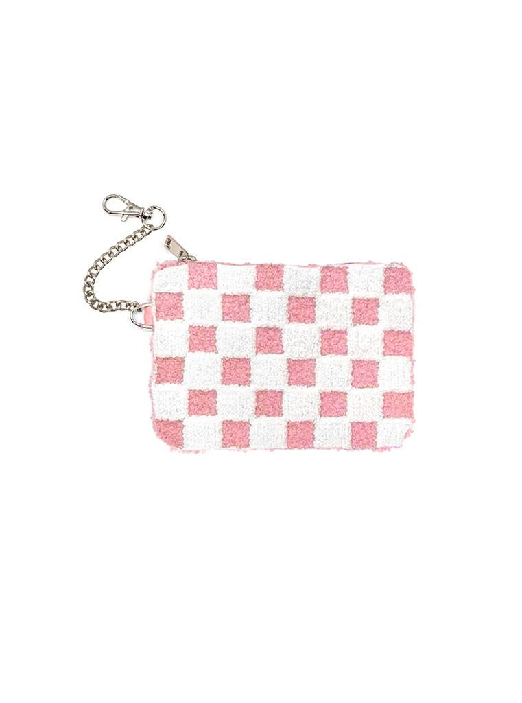 Keychain Pouch - Pink & White Checkered