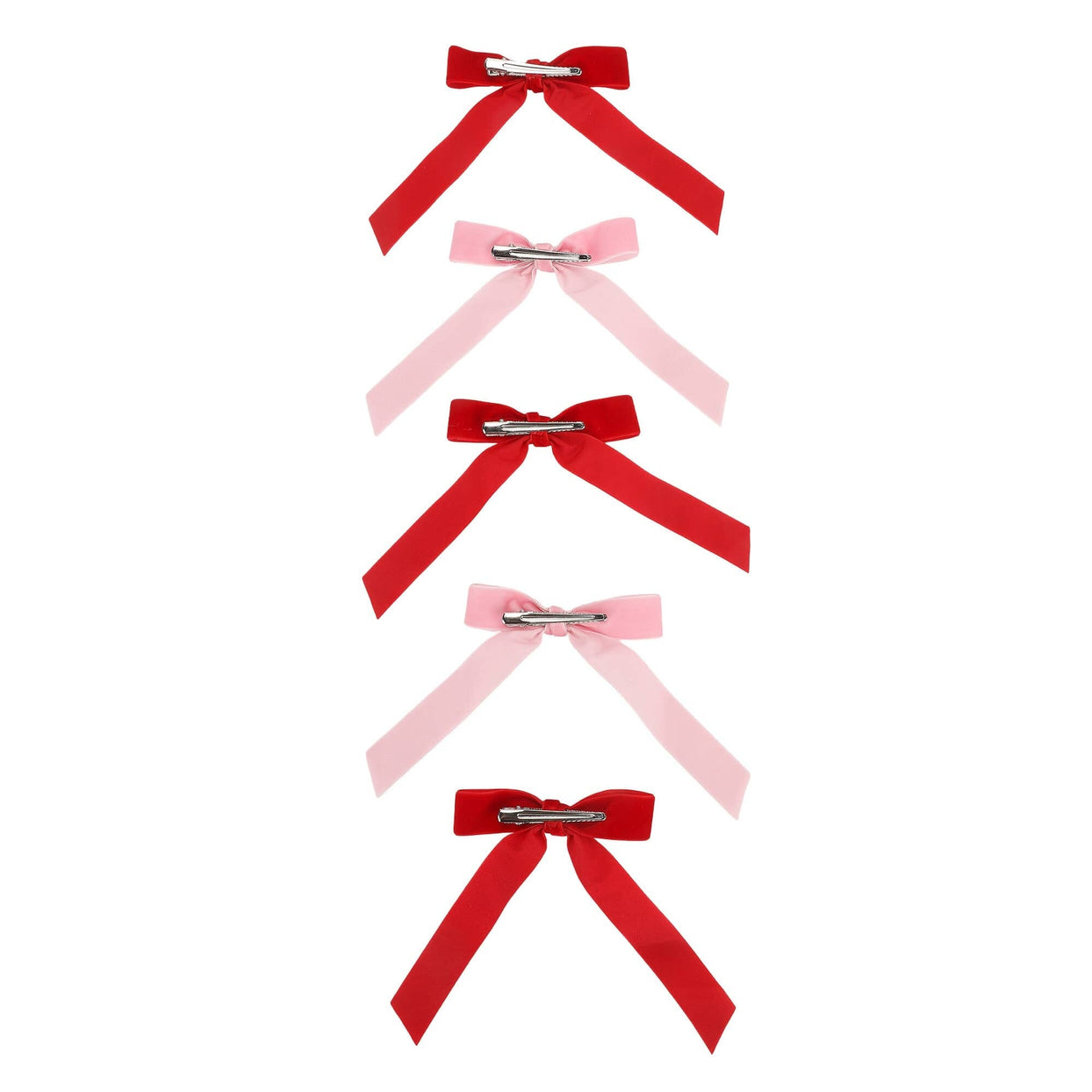 Red & Pink Bow Clip-On Set