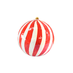Paper Mache Striped Ball Ornament w/ Tassel - 3 Color Options