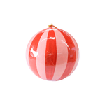 Paper Mache Striped Ball Ornament w/ Tassel - 3 Color Options