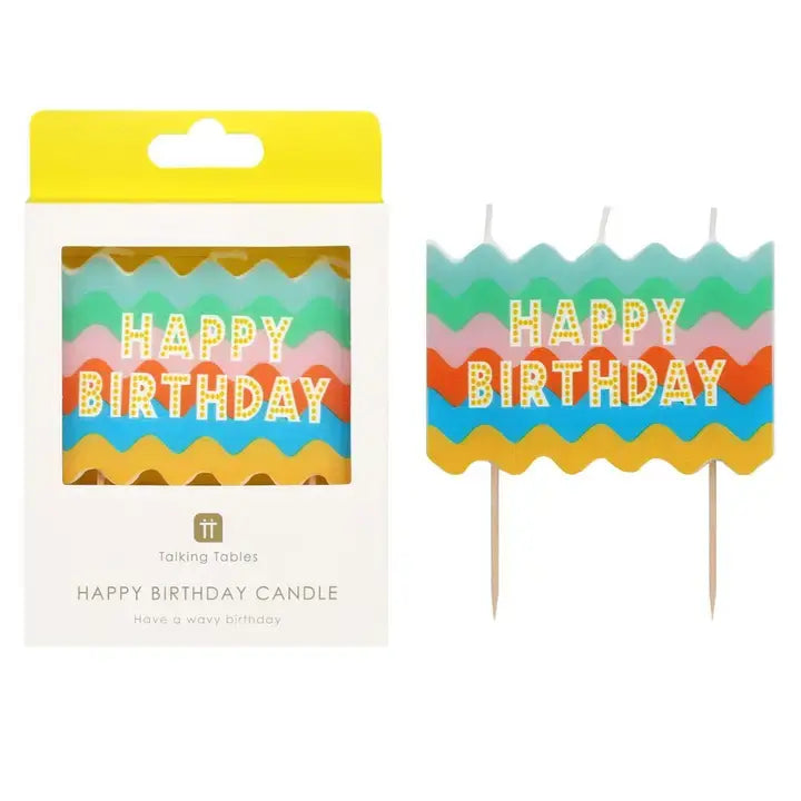 Happy Birthday Colorful Wavy Candle