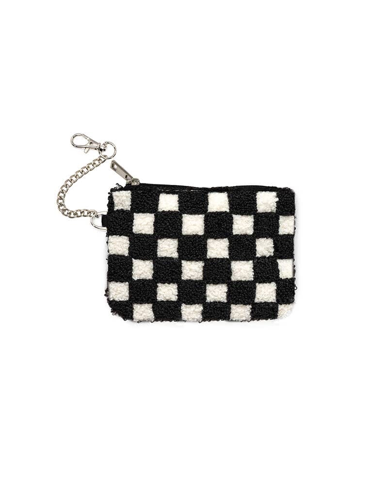 Keychain Pouch - Black & White Checkered