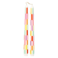 Checkered Taper Dinner Candle Set