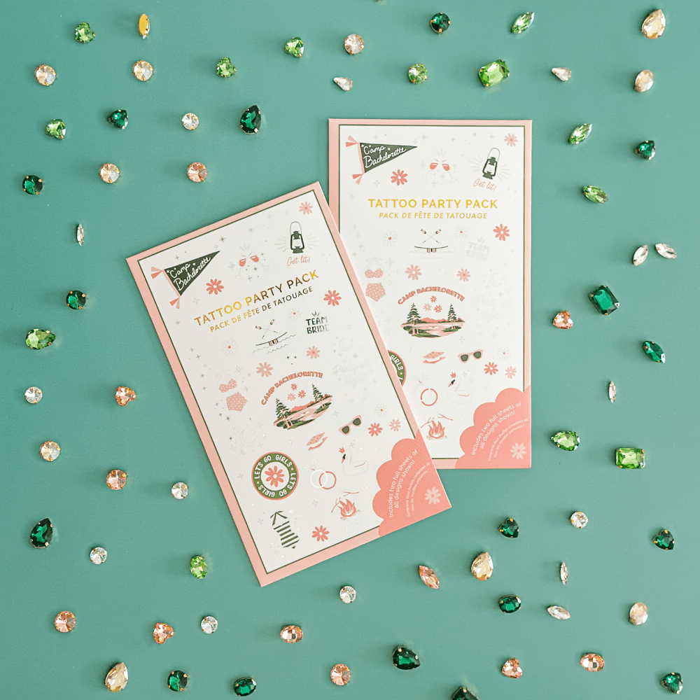 Camp Bachelorette  Party Pack Tattoo Sheets, Jollity & Co
