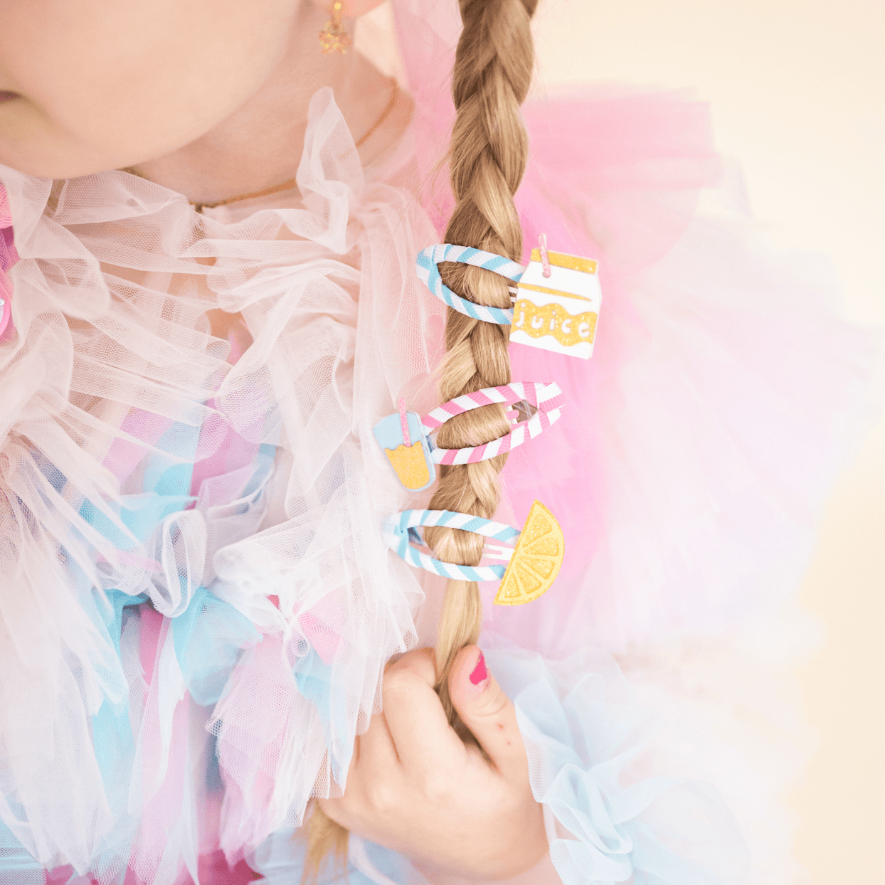 Breakfast Orange Juice Hair Clip Set, Daydream Society