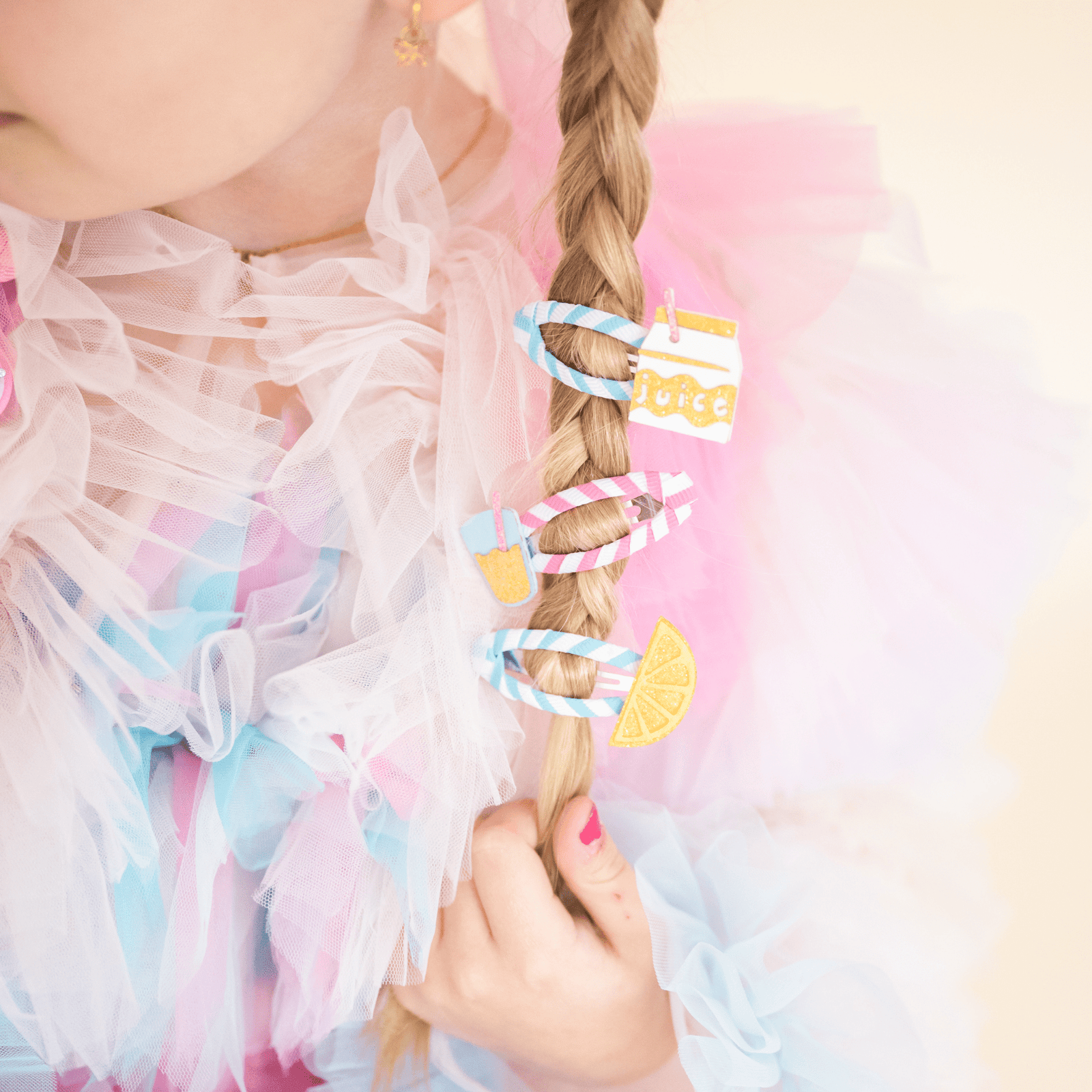 Breakfast Orange Juice Hair Clip Set, Daydream Society