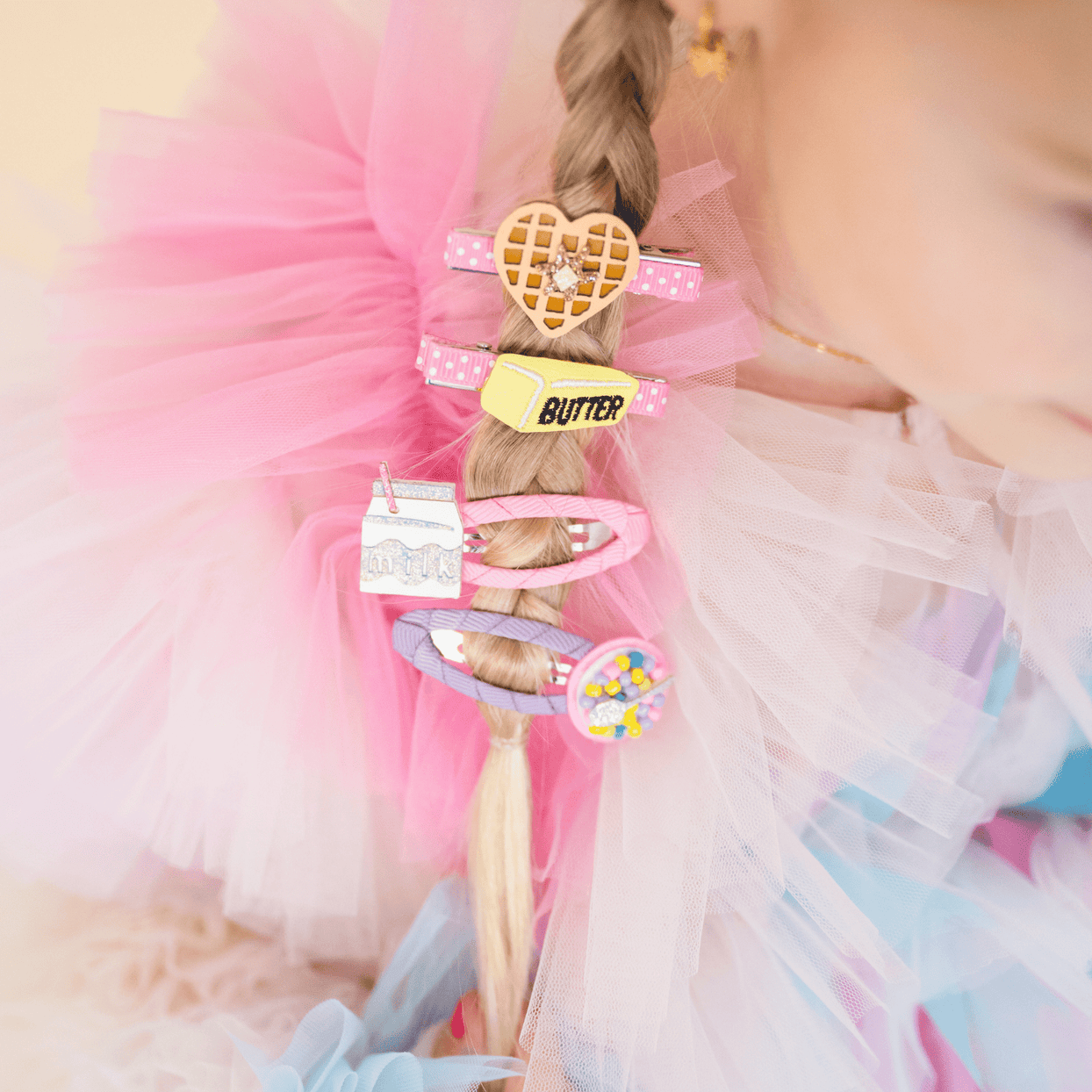 Breakfast Waffle + Butter Hair Clip Set, Daydream Society
