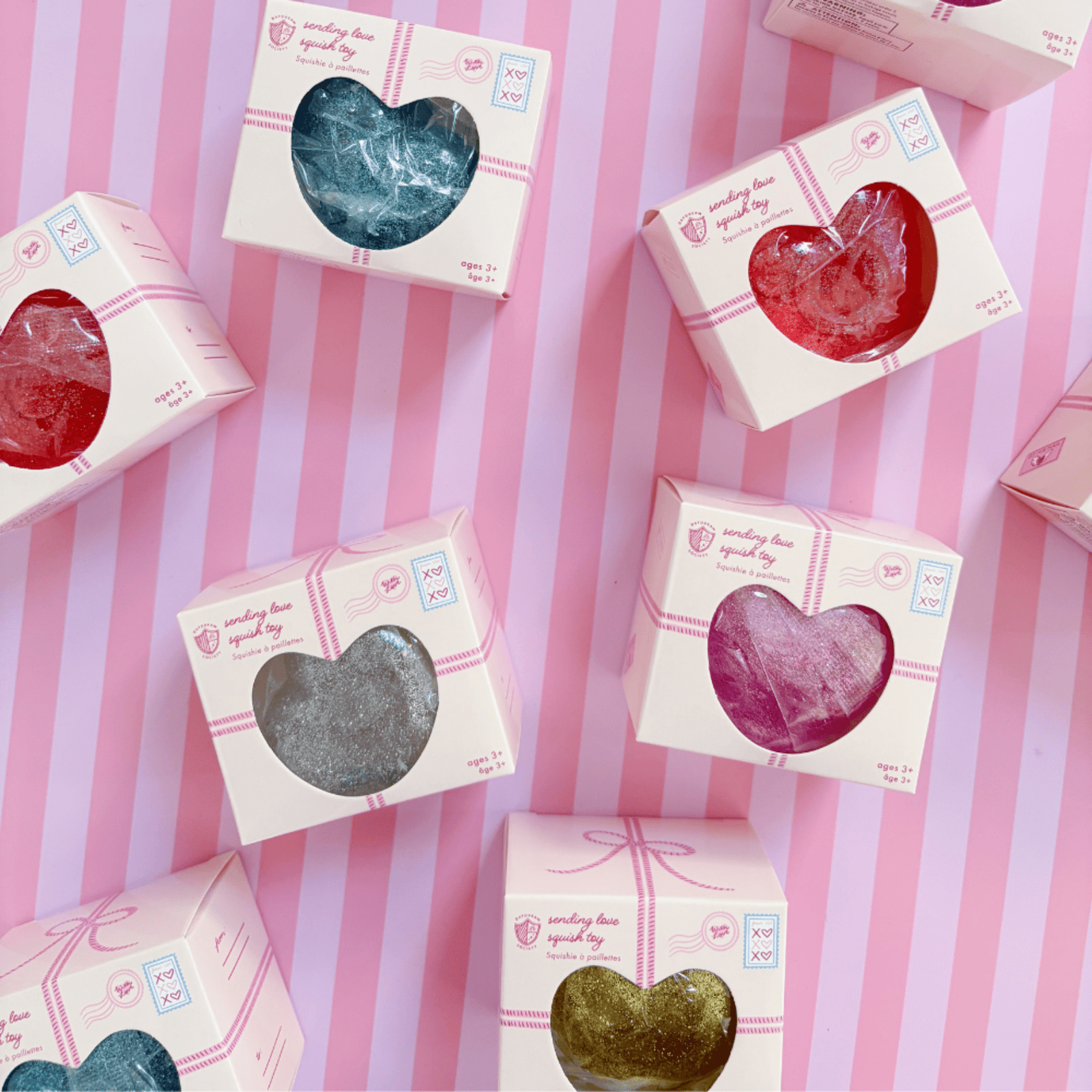 Glittery Heart Squishy - 5 Color Options