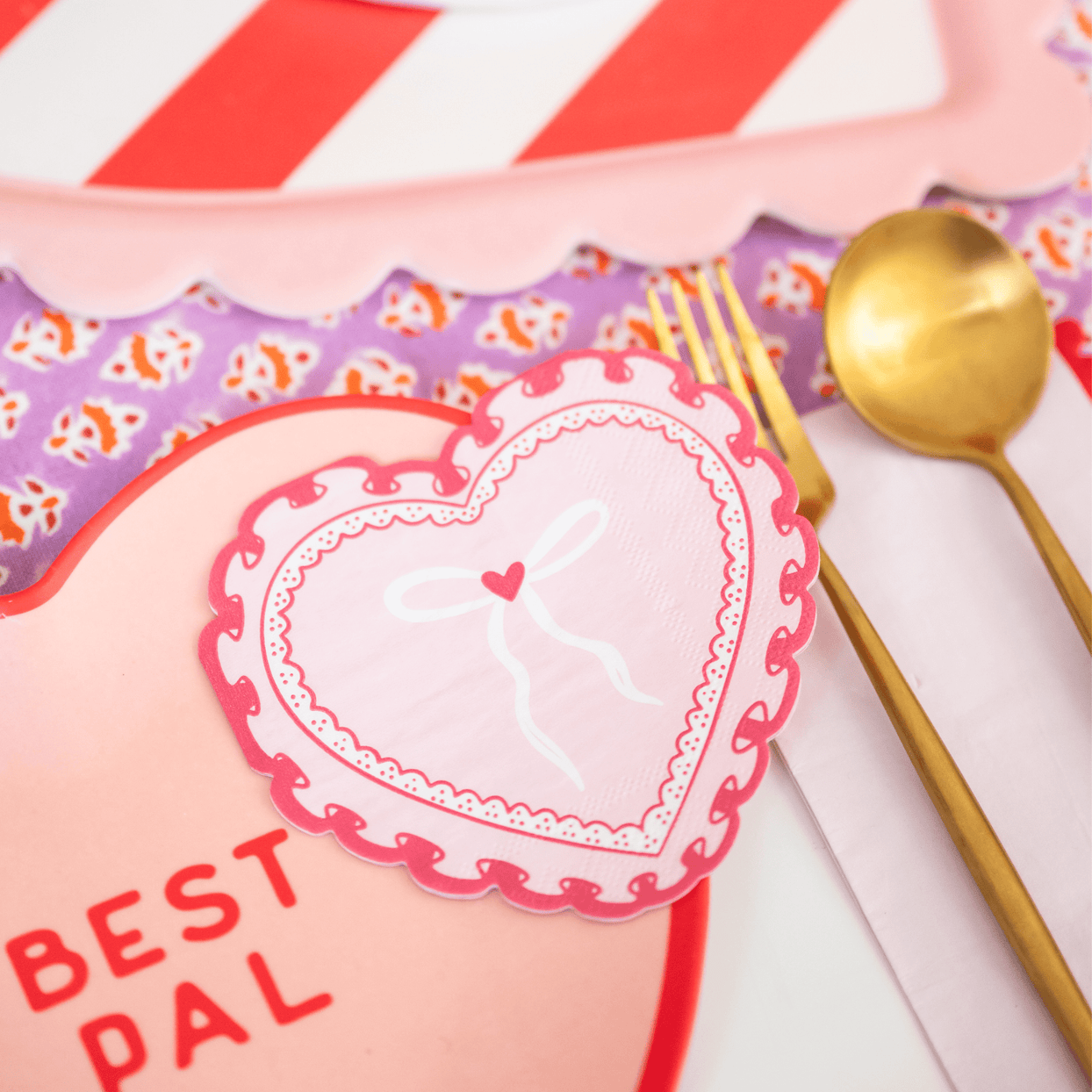  Love Birds Ruffle Heart Petite Napkins, Daydream Society