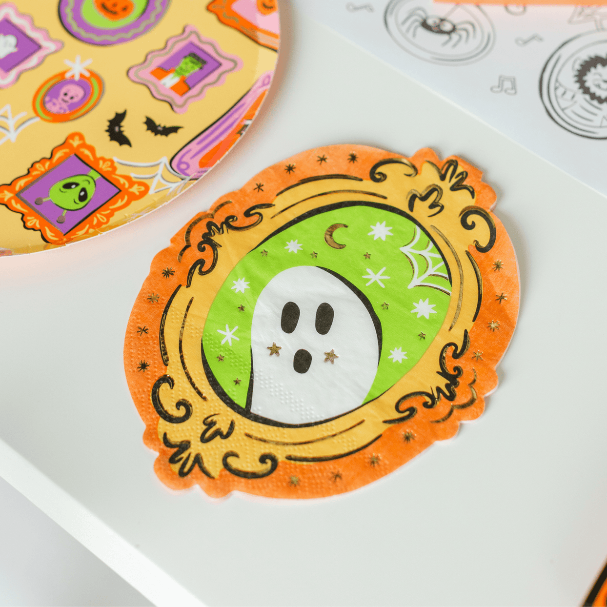 Monster Mash Die-Cut Ghost Frame Guest Napkins