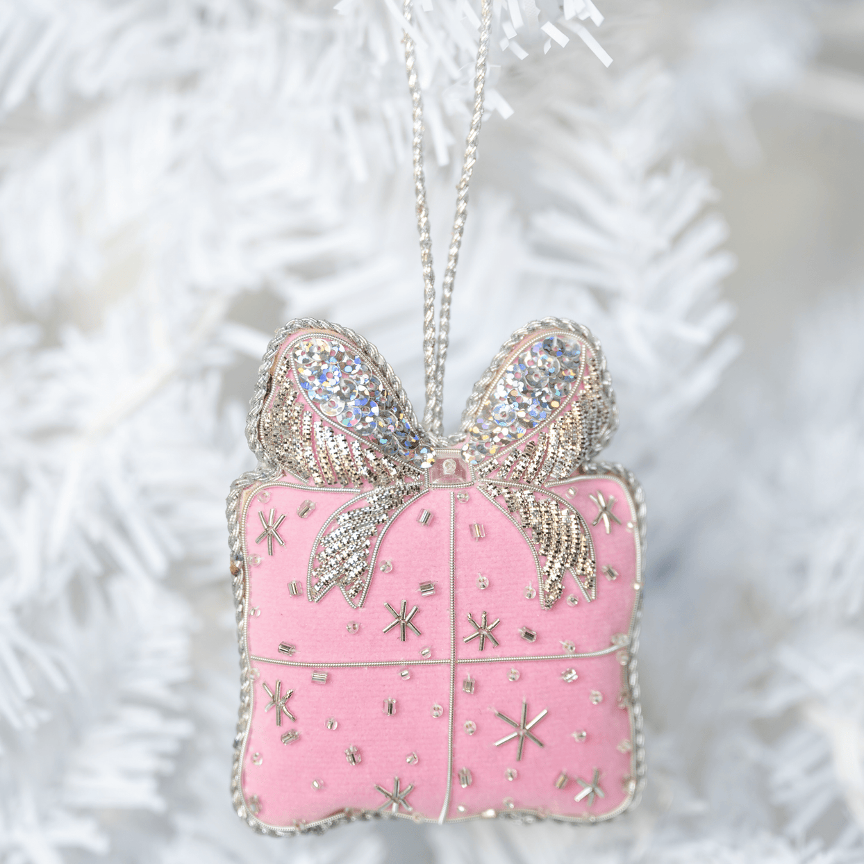 Pink Present Christmas Ornament