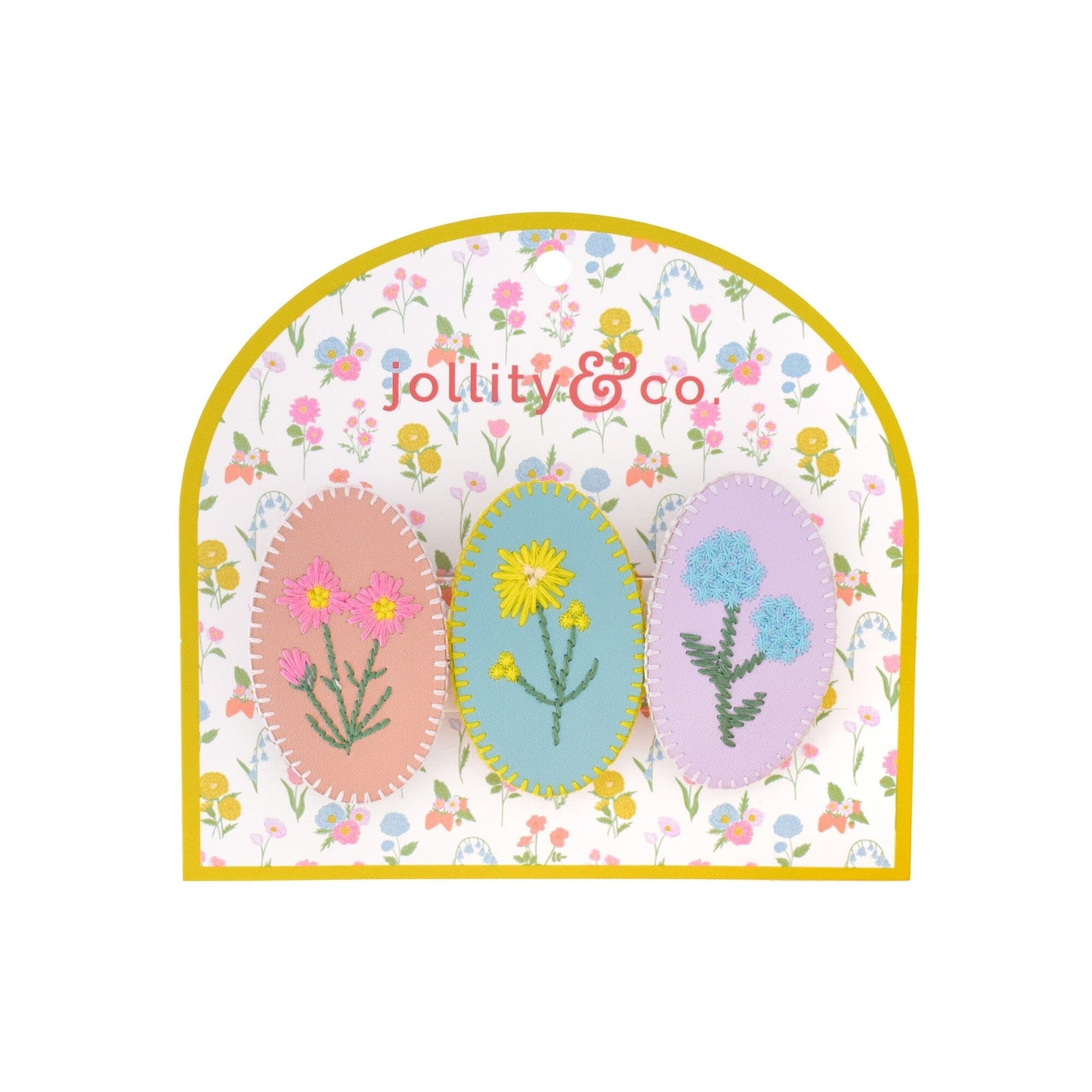 In Bloom Floral Vegan Leather Hair Clip Set - Shop Sweet Lulu