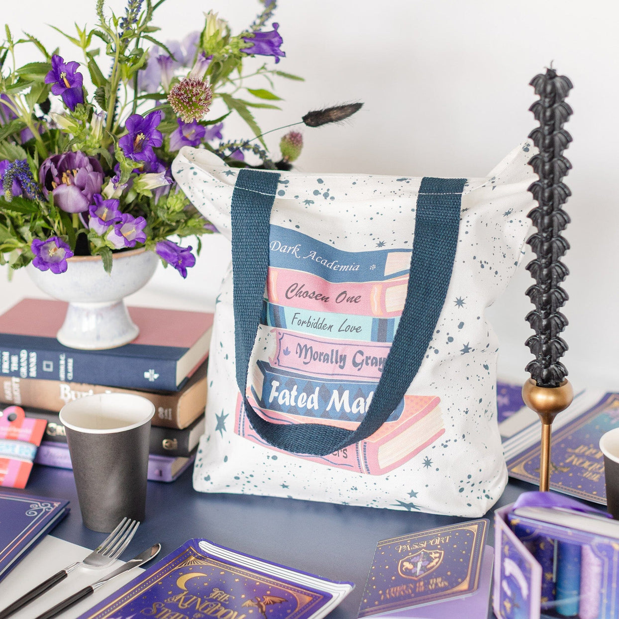 Romantasy Book Stack Tote