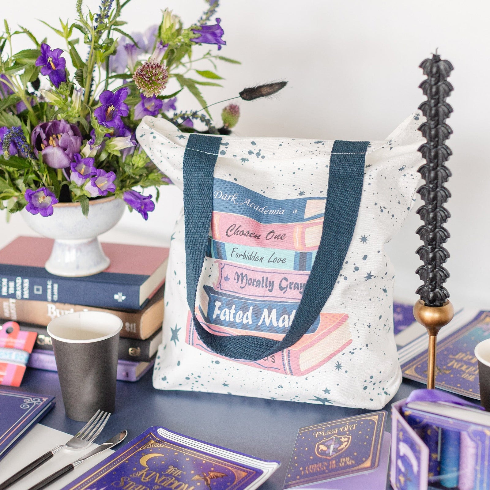 Romantasy Book Stack Tote