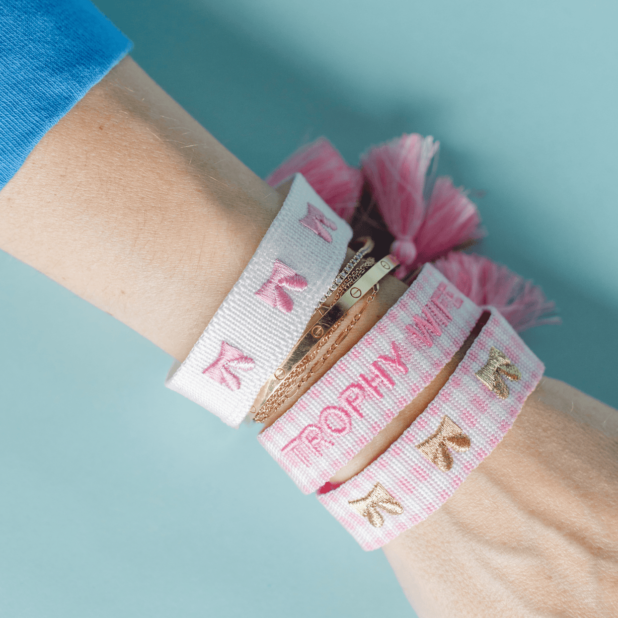 Bow Embroidered Bracelets, Jollity & Co