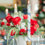 Ribbon Bow Taper Candle Set - 3 Color Options, Jollity & Co