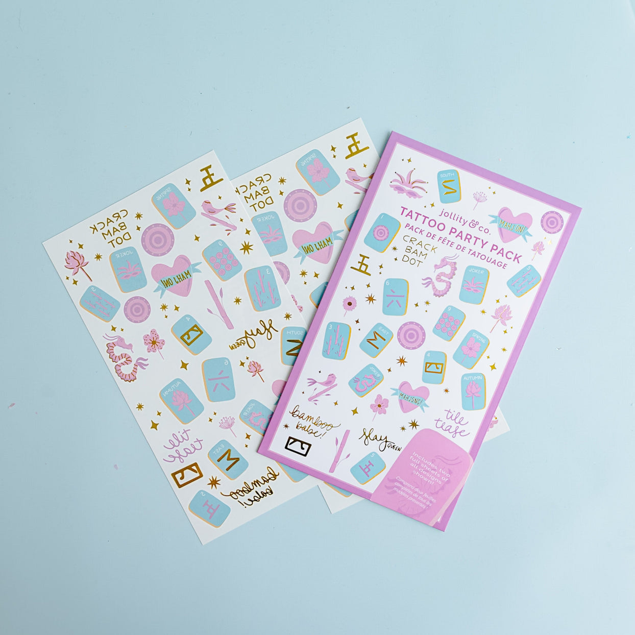 Game Night Mahjong Tattoo Party Pack, Jollity & Co