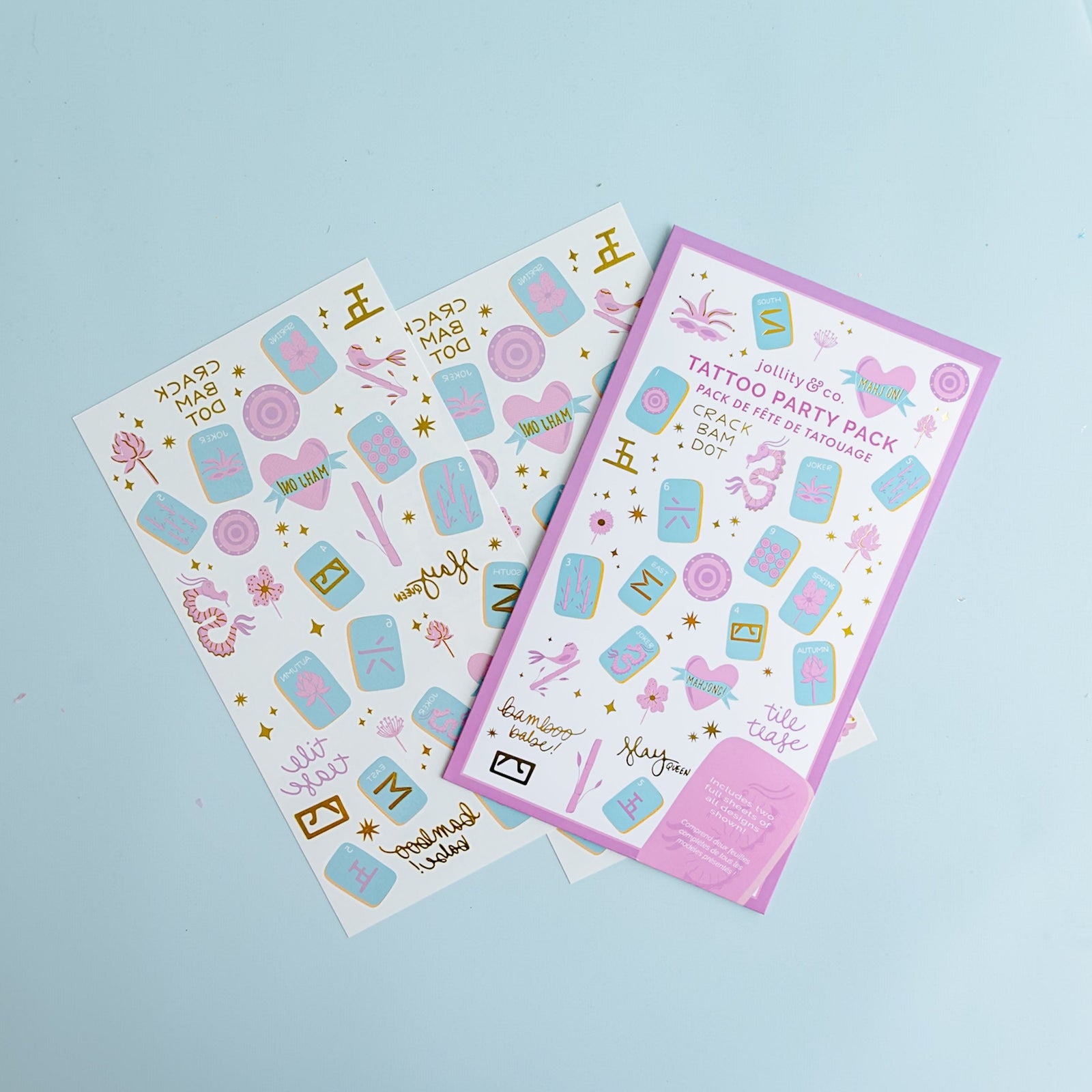 Game Night Mahjong Tattoo Party Pack, Jollity & Co