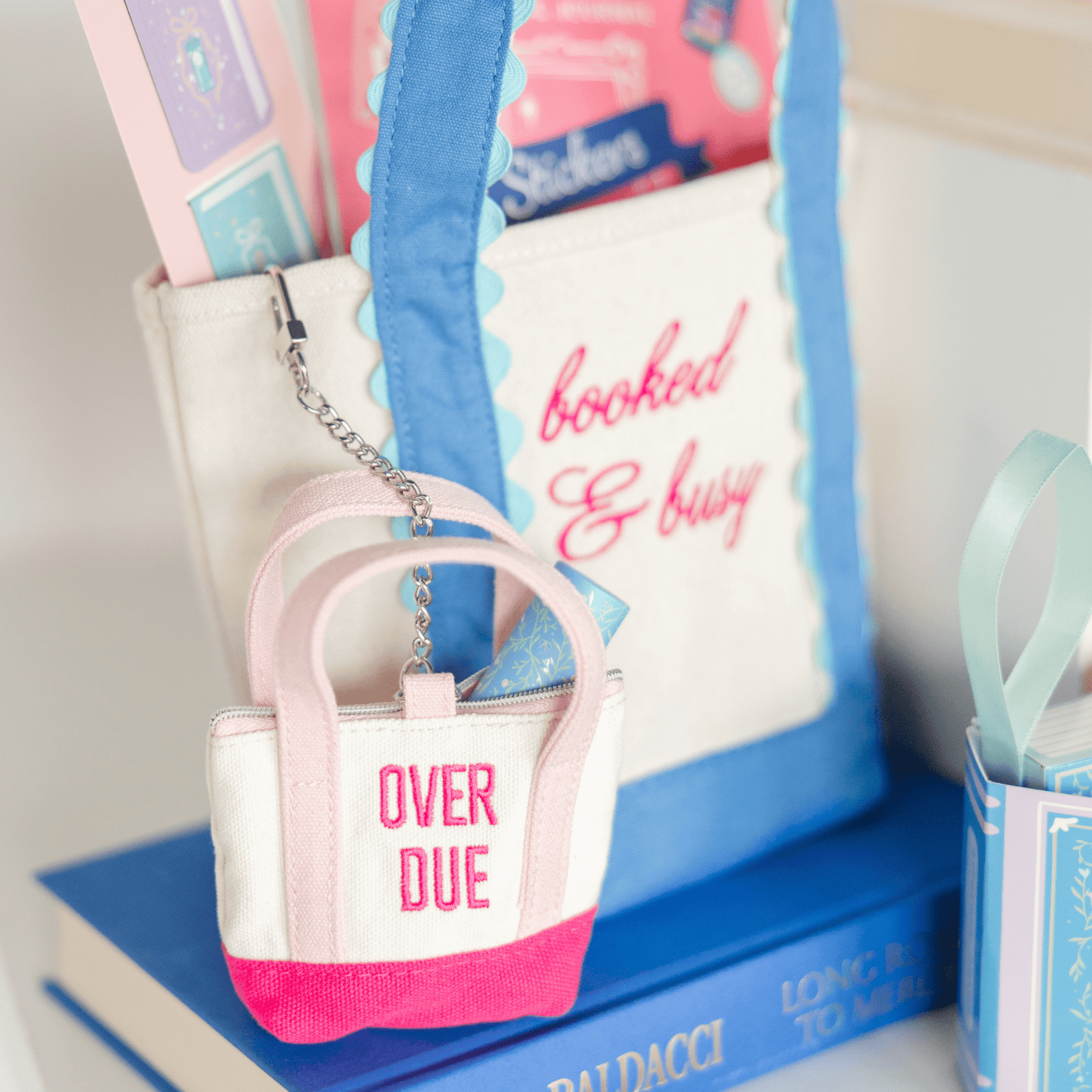 Overdue Tiny Tote Keychain, Jollity & Co