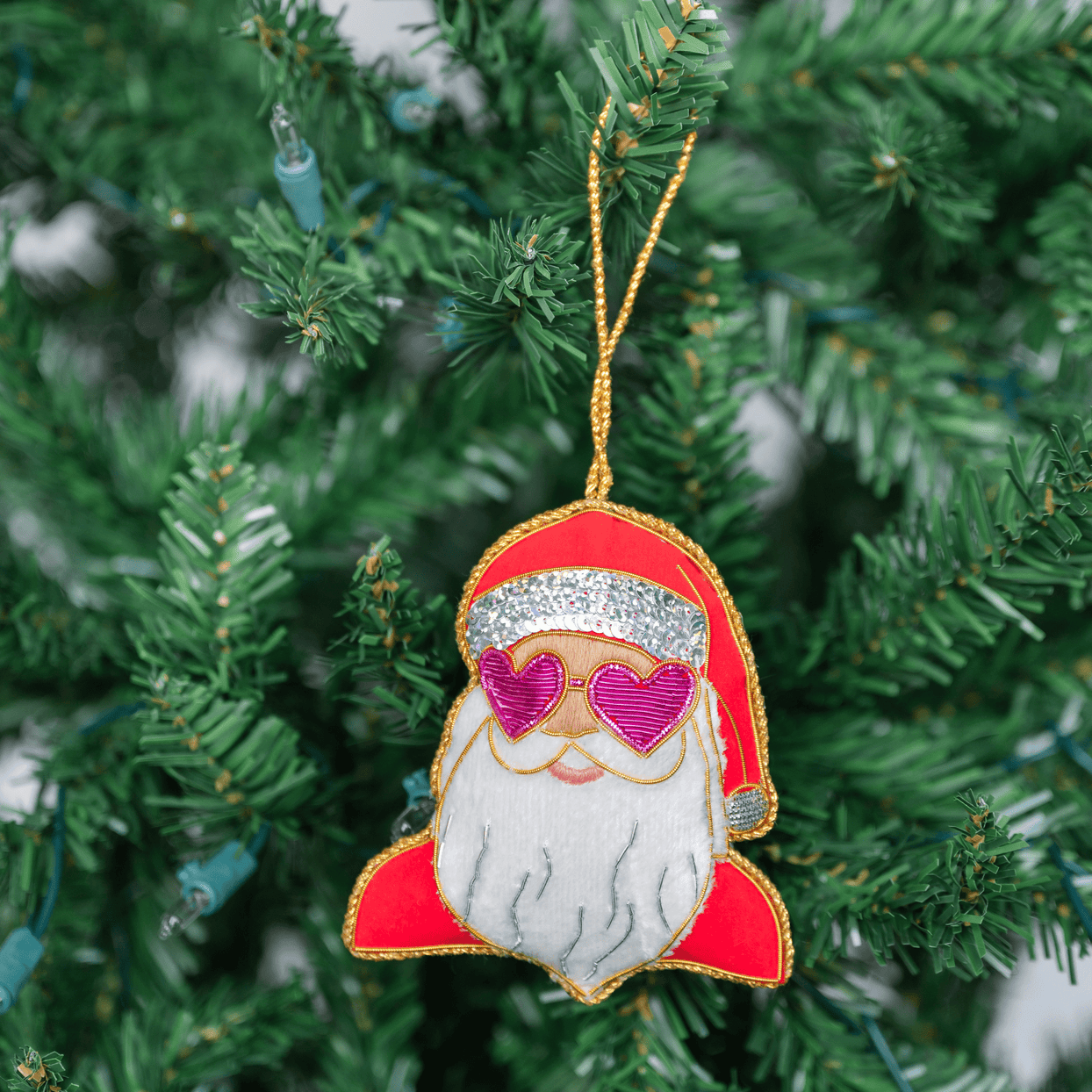 Red Santa Christmas Ornament