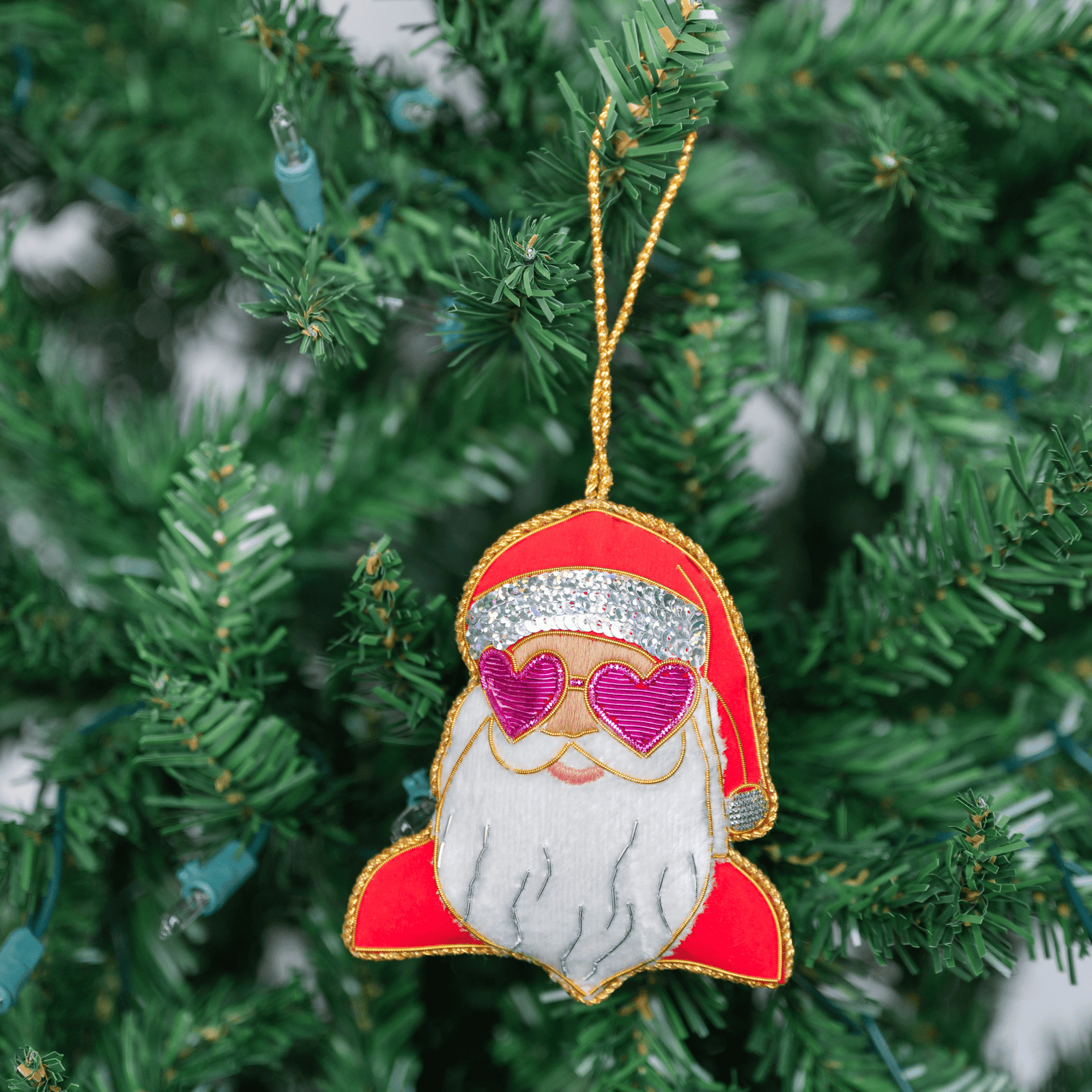 Red Santa Christmas Ornament
