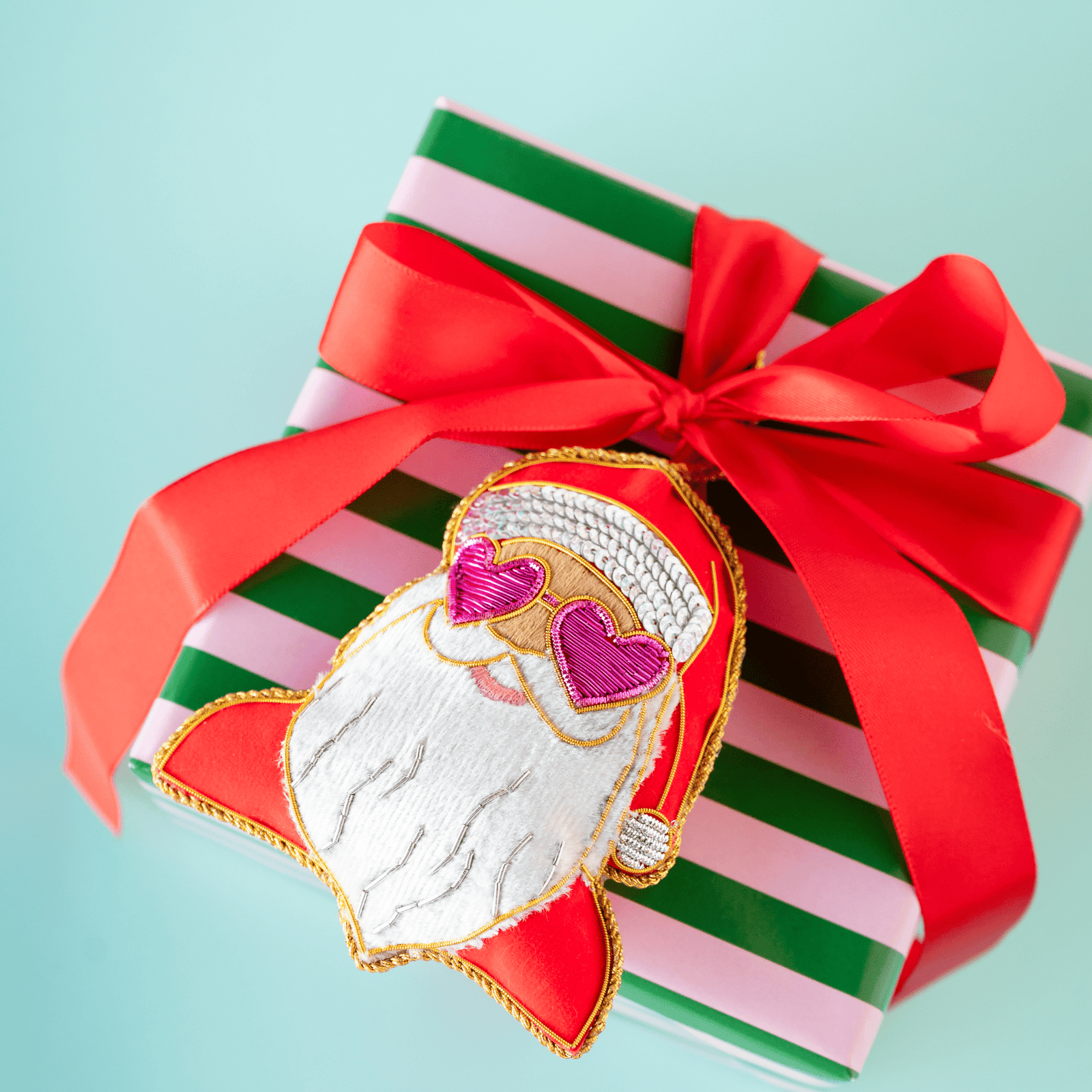 Red Santa Christmas Ornament