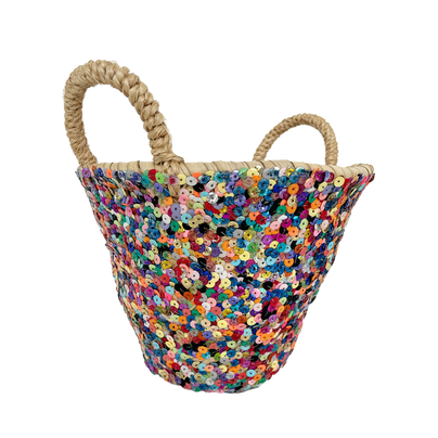 Medium Sequin Basket - Confetti
