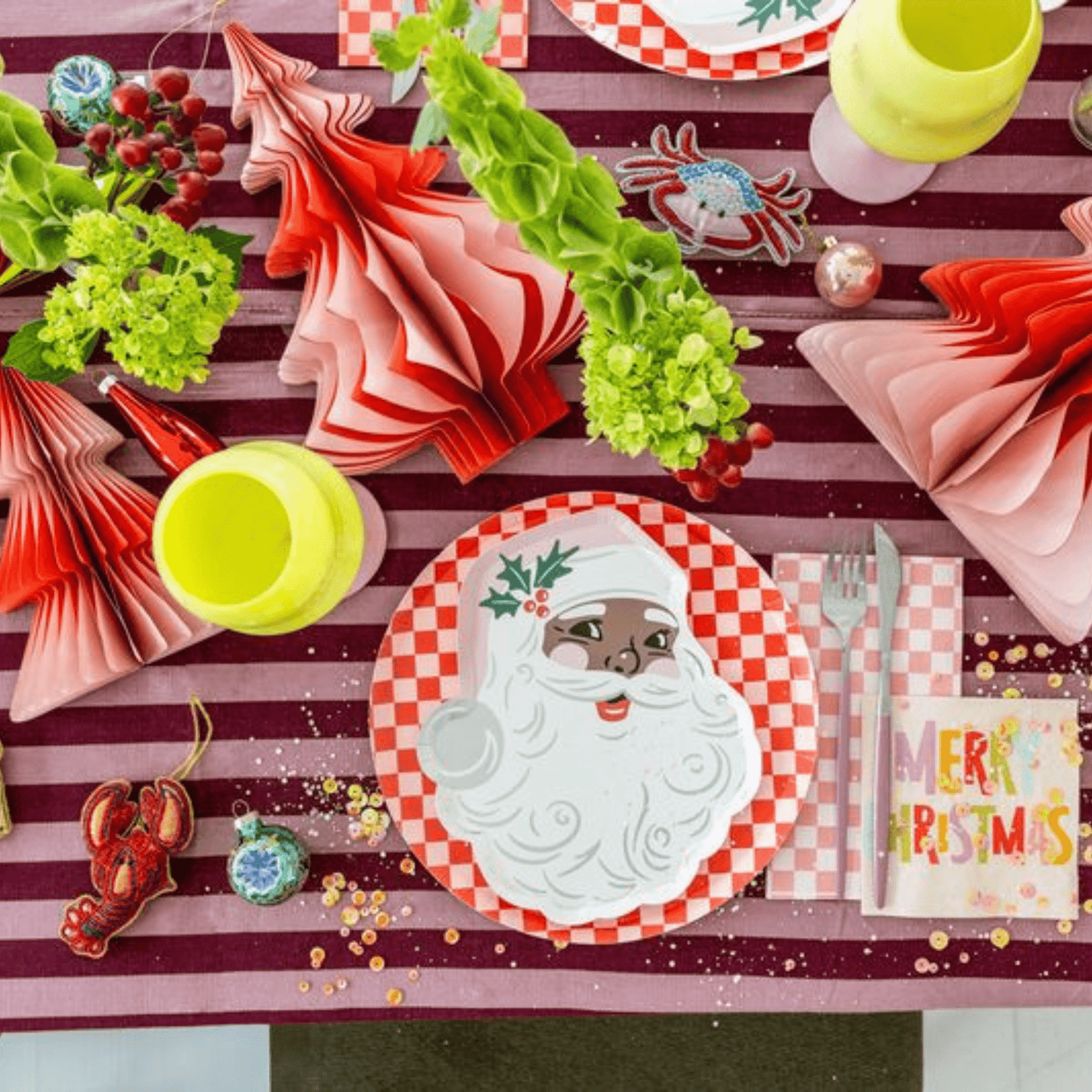 That's The Spirit St. Nick Small Plate, Brown & Pink, Jollity & Co