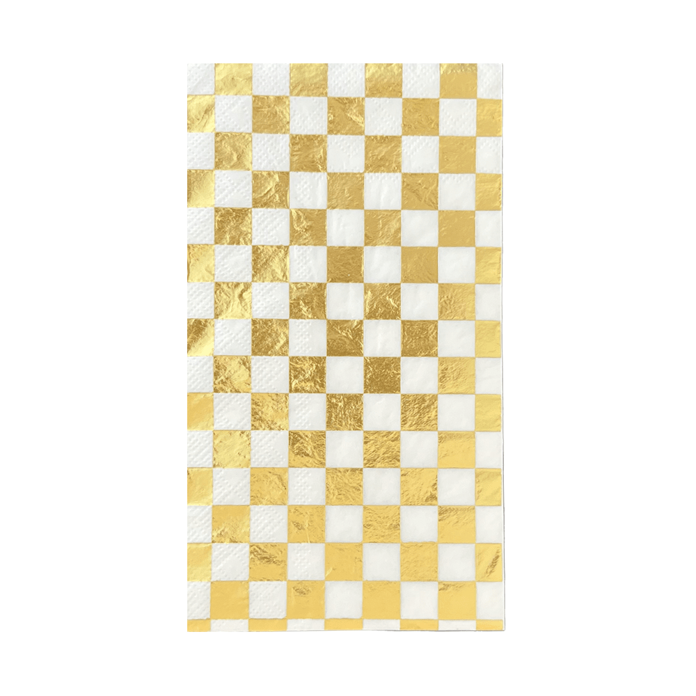 Check It! Gold Clash Check Guest Napkins