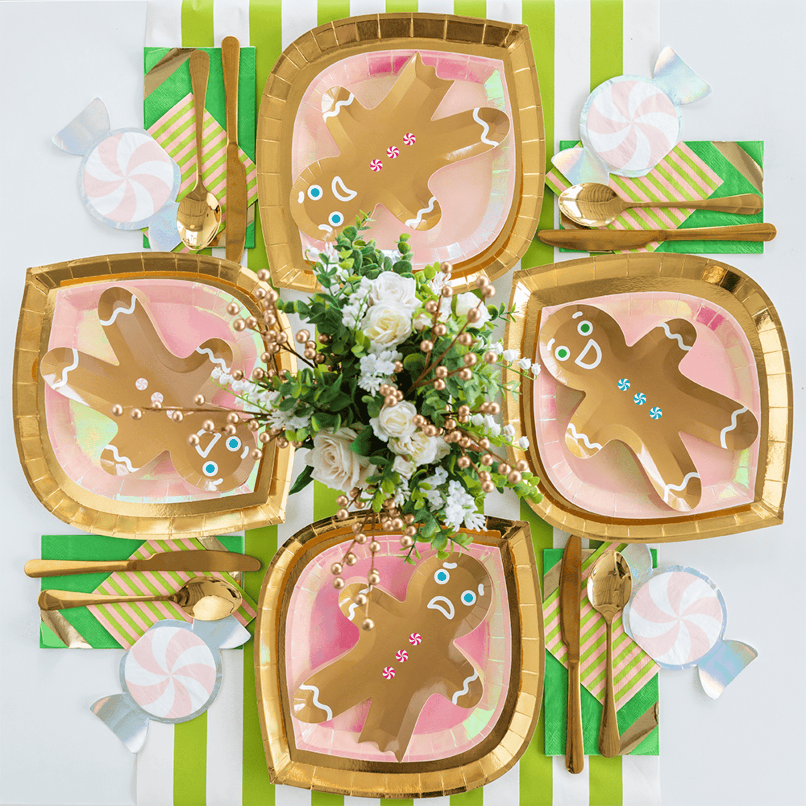 Holly Jollity Gingerbread Men Dinner Plates from Jollity & Co