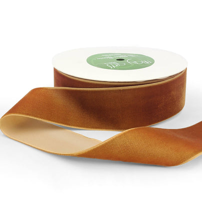 10 Yard Burnt Orange Classic Woven Velvet Ribbon