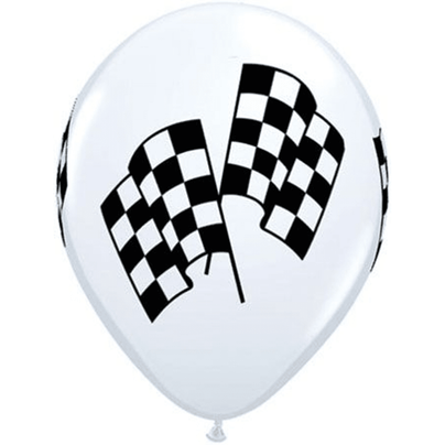 11" Latex Balloon, Racing Flags White, Shop Sweet Lulu