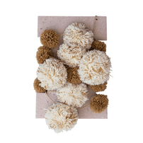 Acrylic & Wool Felt Pom Pom Garland, White, Tan & Gold - Shop Sweet Lulu
