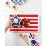 American Flag Stacked Serving Tray Set