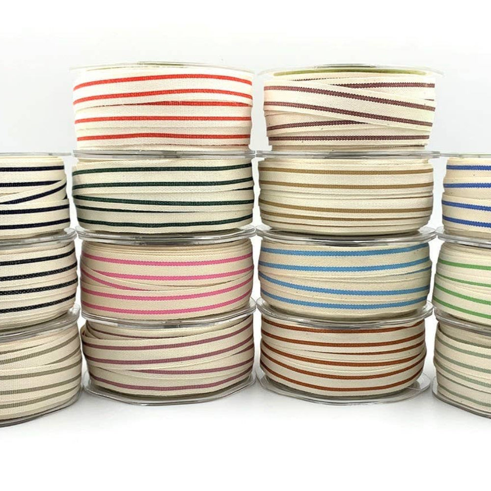 30 Yard Woven Cotton Antique Gold Double Stripes Ribbon, Shop Sweet Lulu