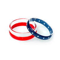 Bangle Set - Navy w/ White Dots, Clear, Red - Shop Sweet Lulu