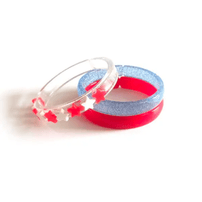 Bangle Set - Red & White Stars, Red, Glitter Blue - Shop Sweet Lulu