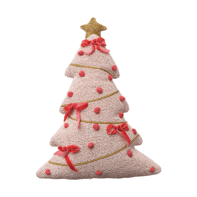 Beaded Tree Shaped Pillow w/ Hand-Embroidery, Shop Sweet Lulu