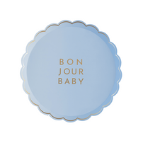 "Bonjour Baby" Sky Blue Small Plates, Shop Sweet Lulu