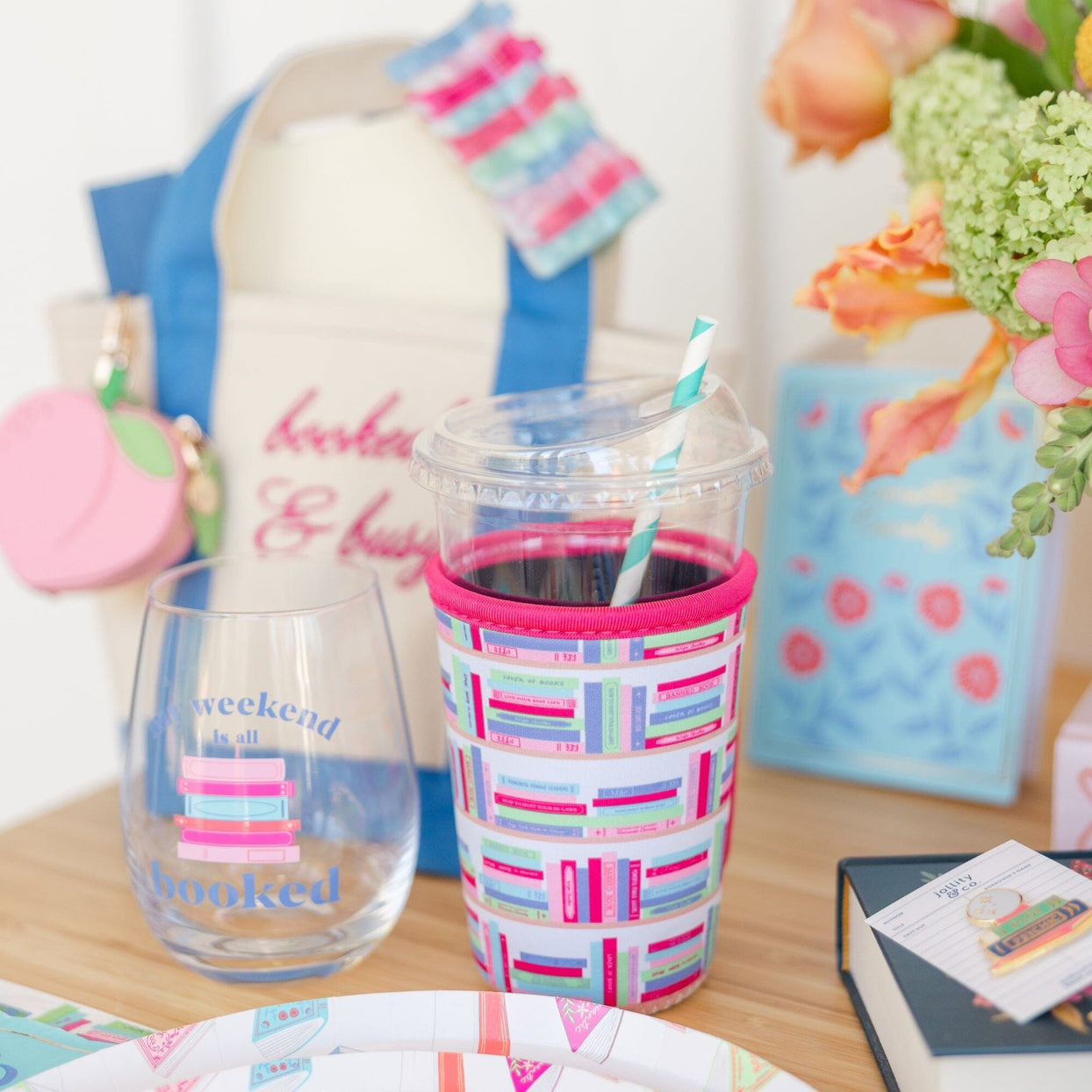 Book Club Bookshelf Print Beverage Sleeve, Shop Sweet Lulu