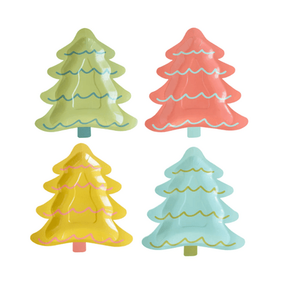 My Mind's Eye Bright Holiday Trees Shaped Plates
