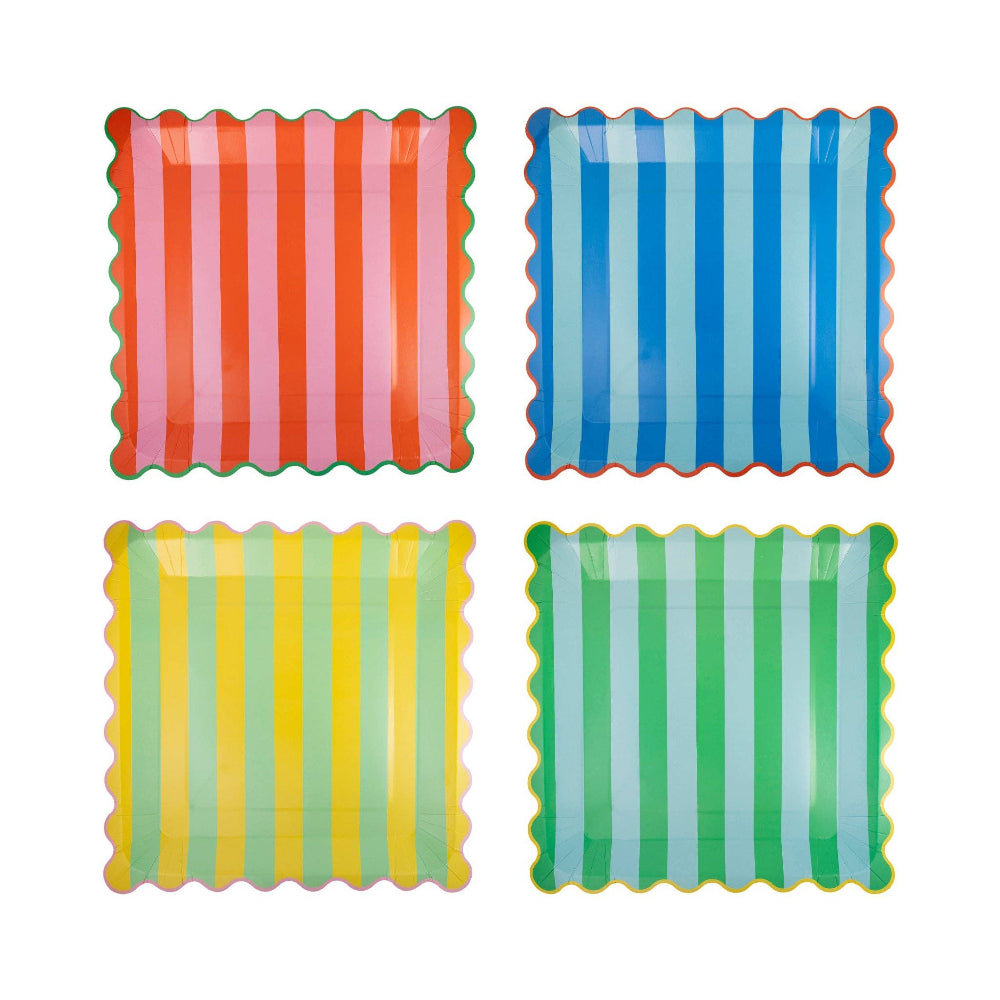 Bright Stripes Scalloped Edge Plates, Shop Sweet Lulu