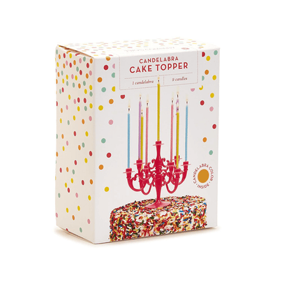 Candelabra Cake Topper & Candle Set - 4 Color Options