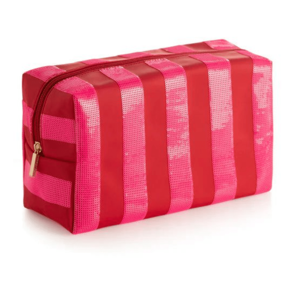 Cara Large Stripe Zip Pouch - Pink, Shop Sweet Lulu