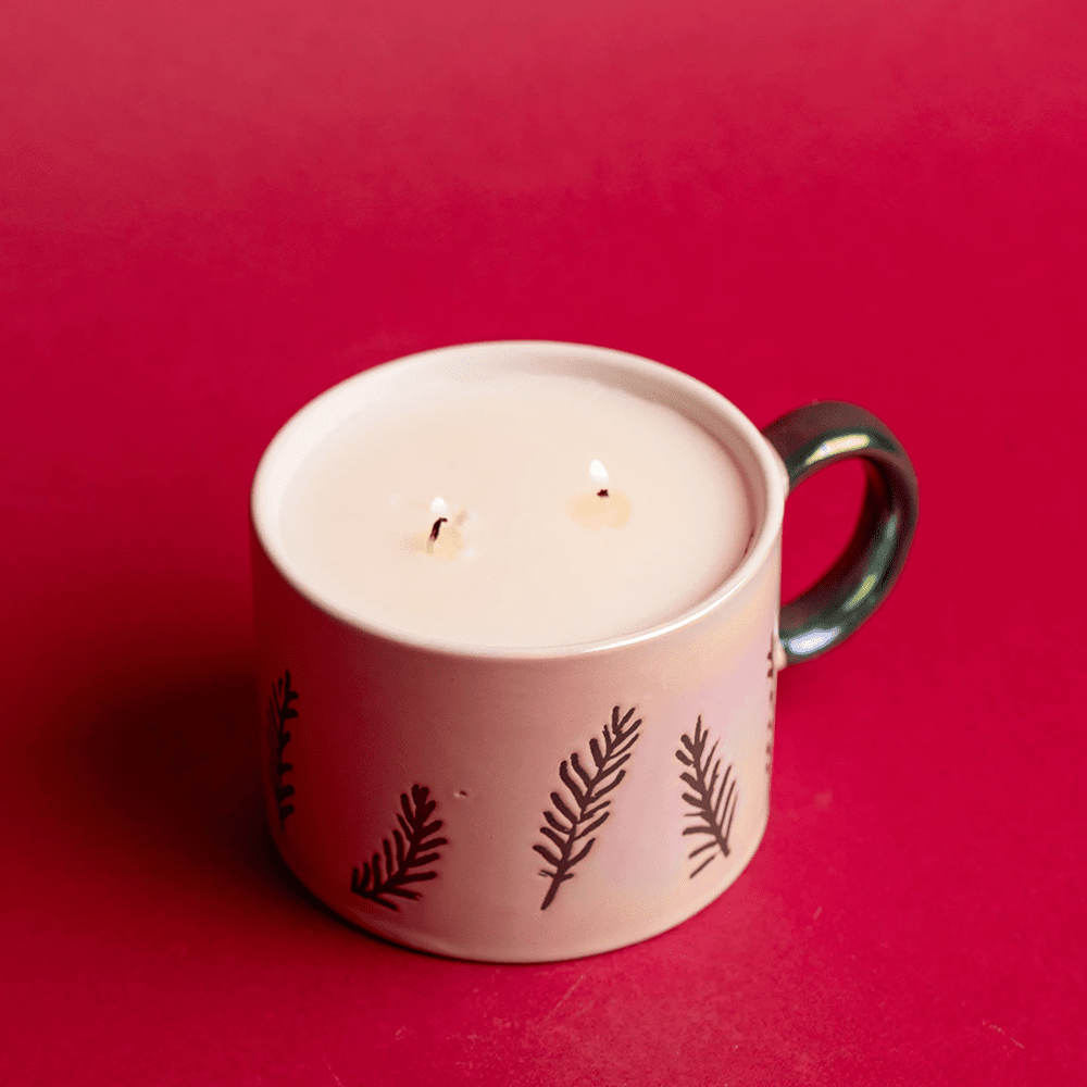 Ceramic Mug Candle, Cypress + Fir - White, Shop Sweet Lulu